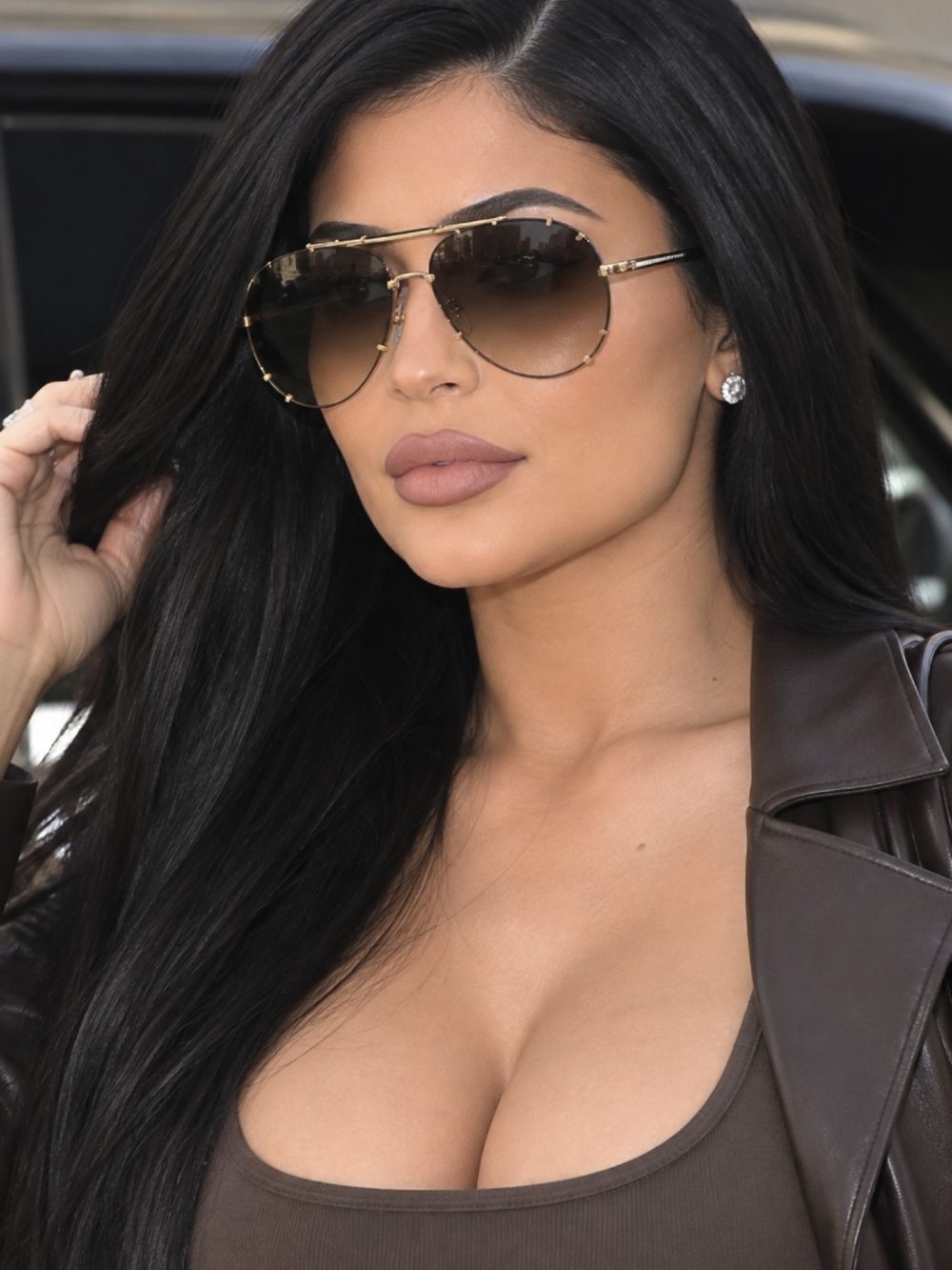 Dolce & Gabbana 'DG2075' Gold Frame Sunglasses with Brown Gradient Lenses